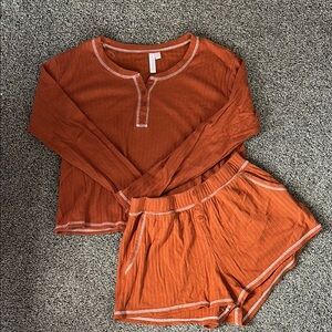 Orange Pajamas Set